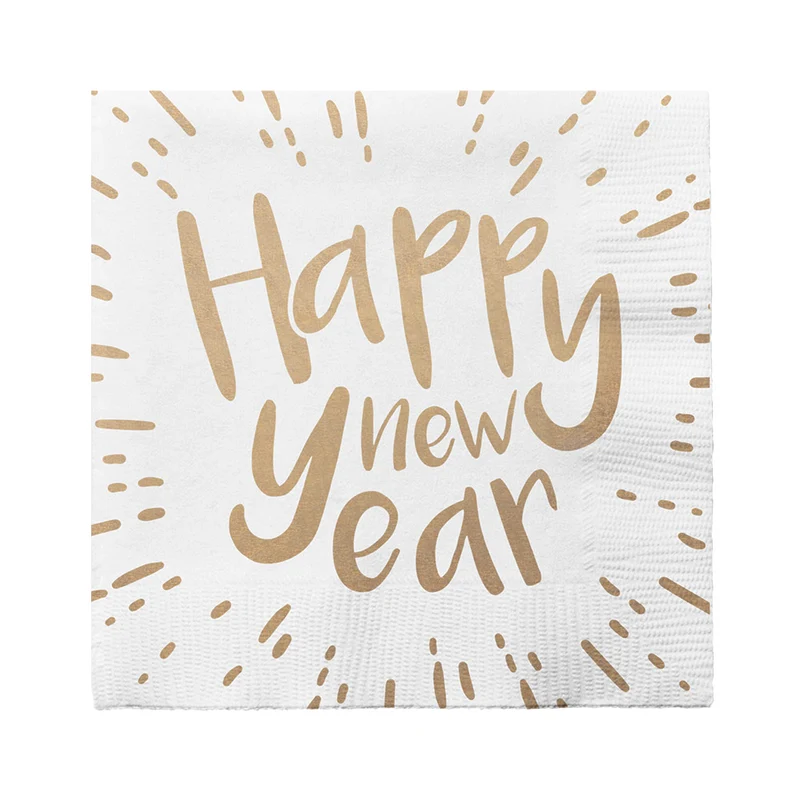 Set 20 papieren servetten 'Happy new year'