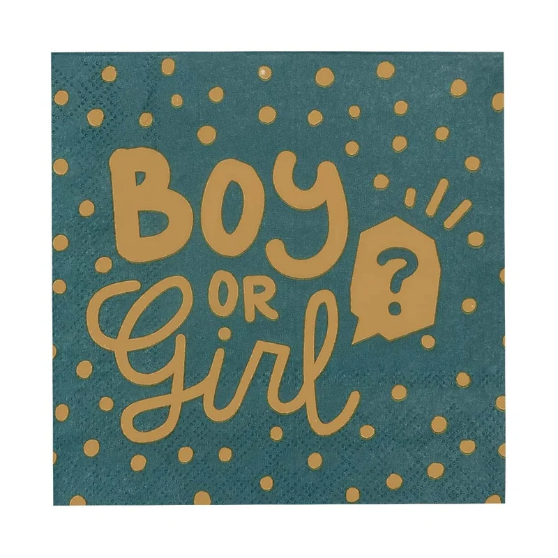 Set 20 papieren servetten 'Boy or girl?'