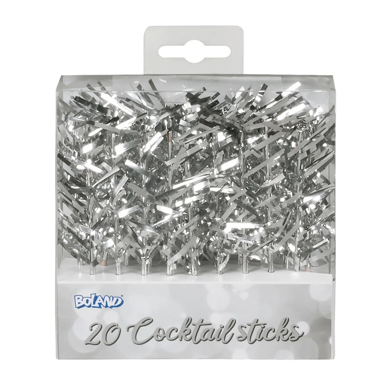 Set 20 cocktailprikkers zilver