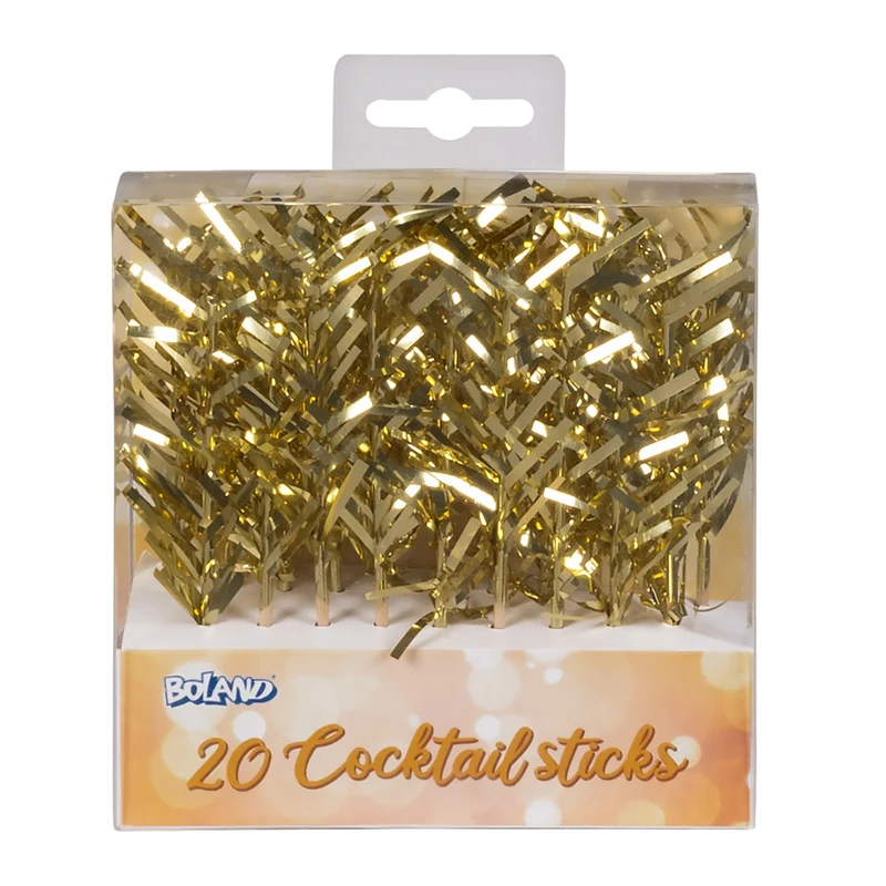 Set 20 cocktailprikkers goud