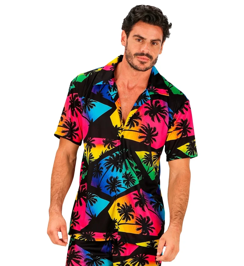 Zomer Partyshirt Palmbomen Neon