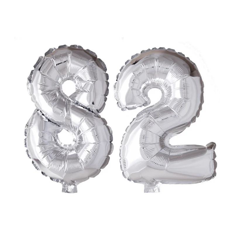 Folieballon 82 jaar zilver 41cm