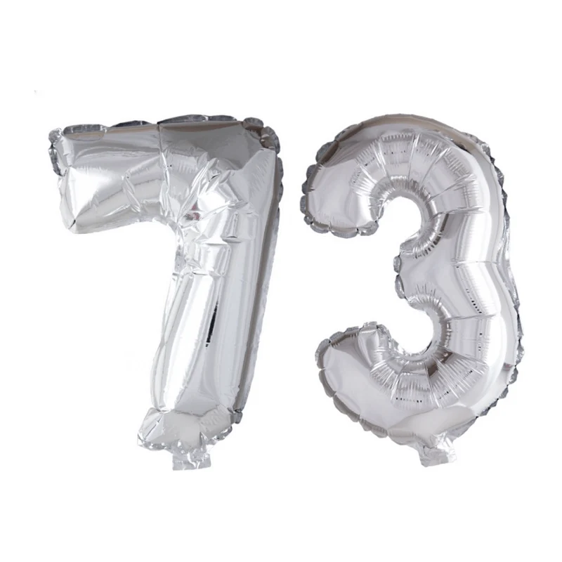 Folieballon 73 jaar zilver 41cm