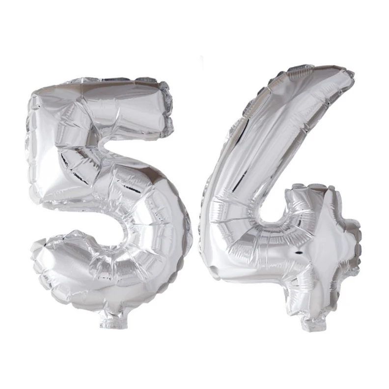 Folieballon 54 jaar zilver 41cm