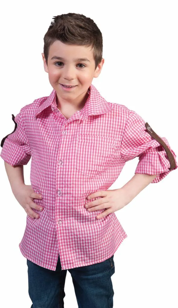 Tiroler blouse kind roze