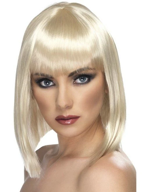 Pruik Glam kort blond
