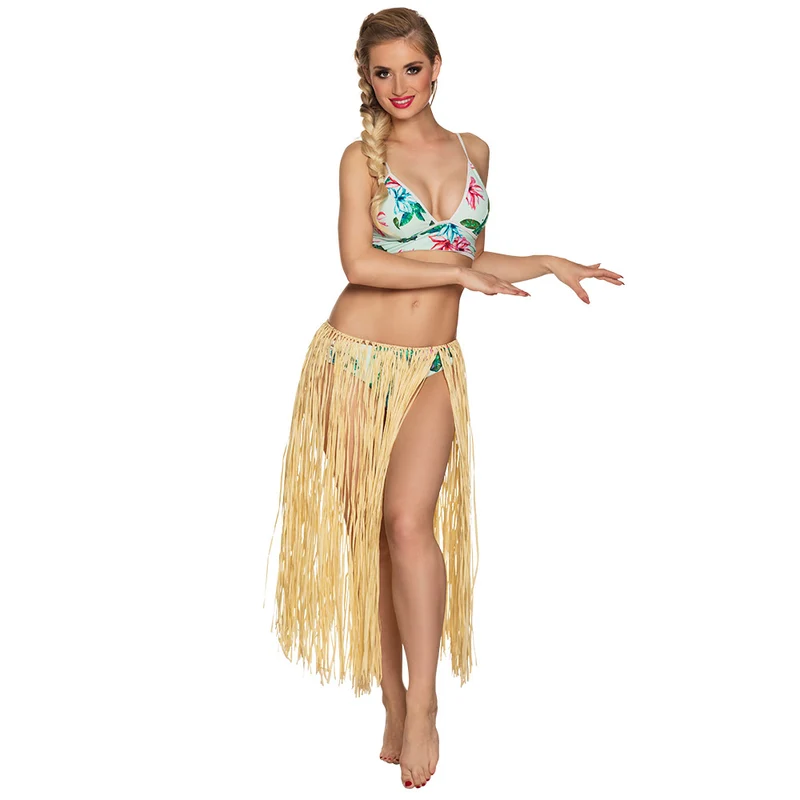 Rokje Hawaii Raffia lang