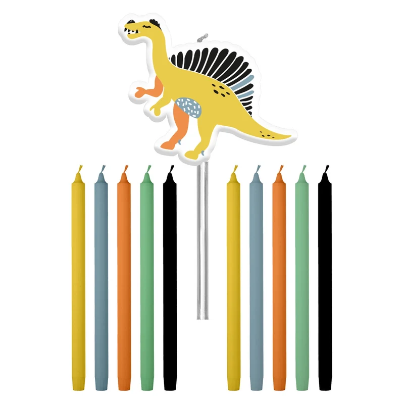 Kaarsen Dino Roars 10cm - 11 stuks