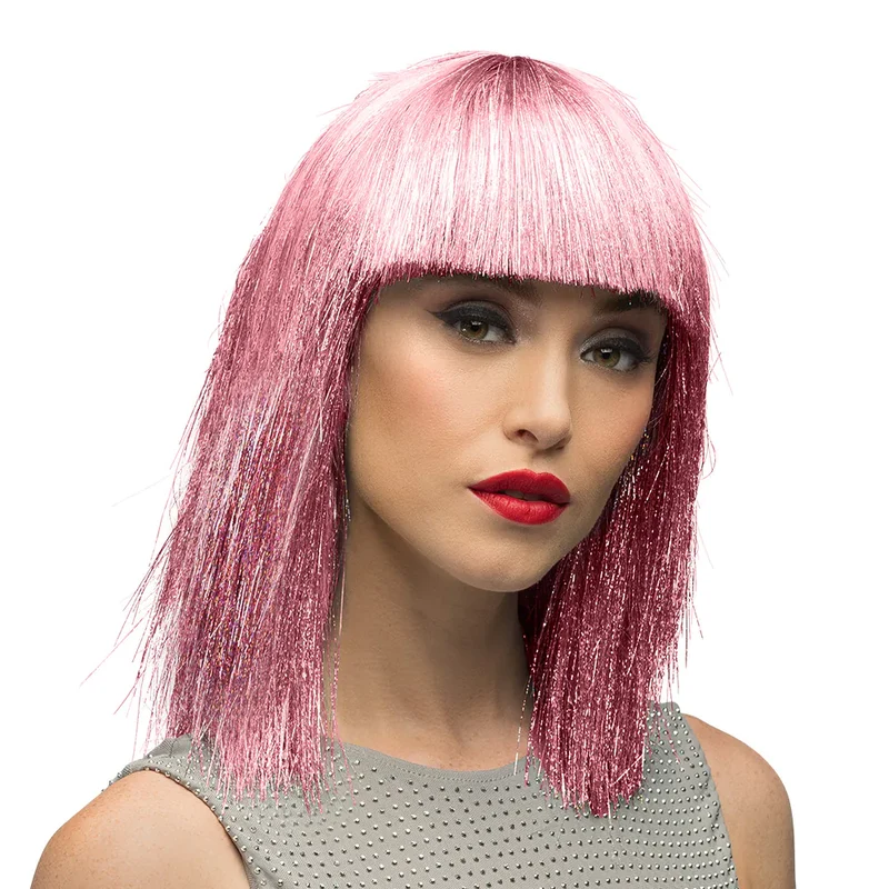 Pruik Crazy roze