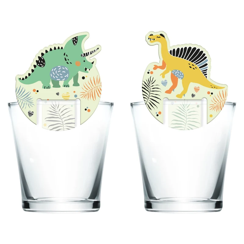 Glasmarkers Dino Roars - 6 stuks