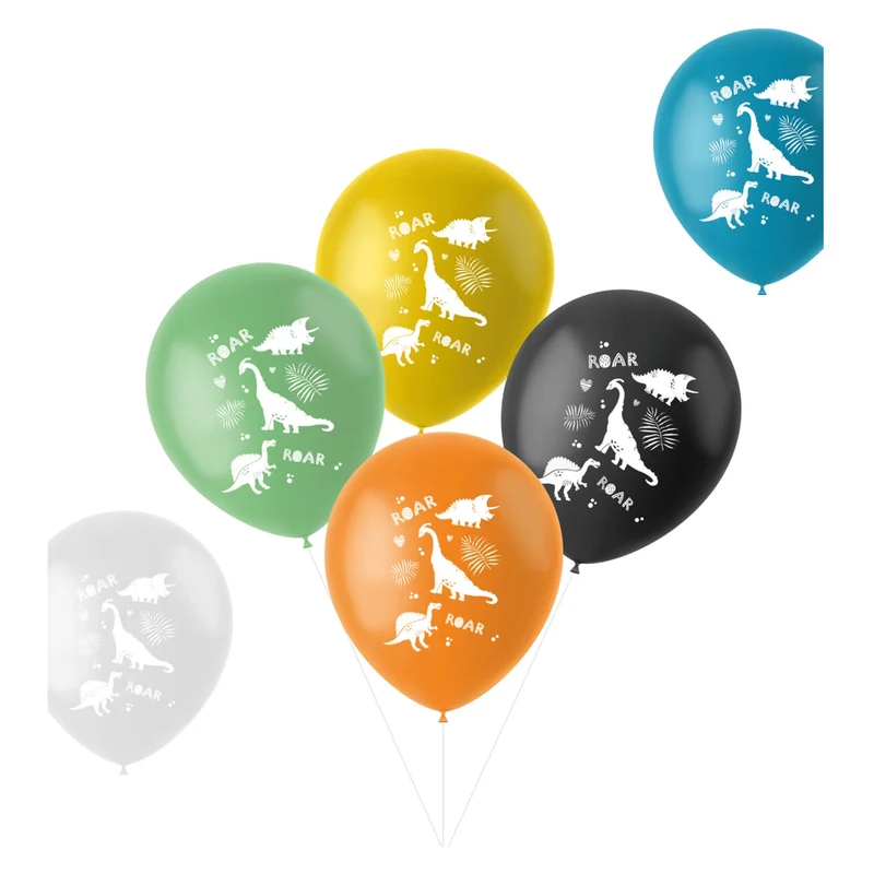 Ballonnen Dino Roars 33cm - 6 stuks