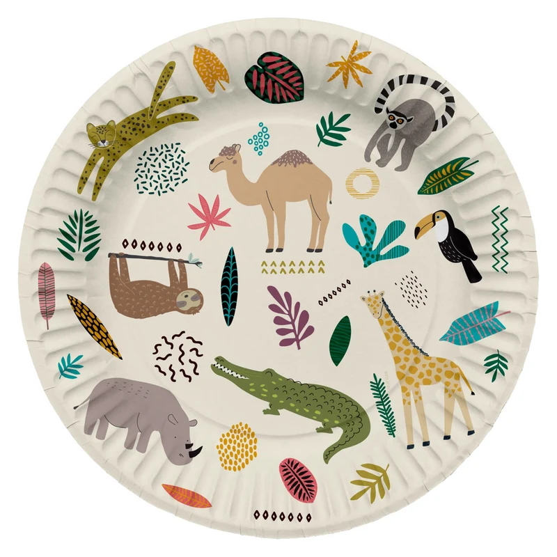 Borden Zoo Party 23cm - 8 stuks - FSC Papier