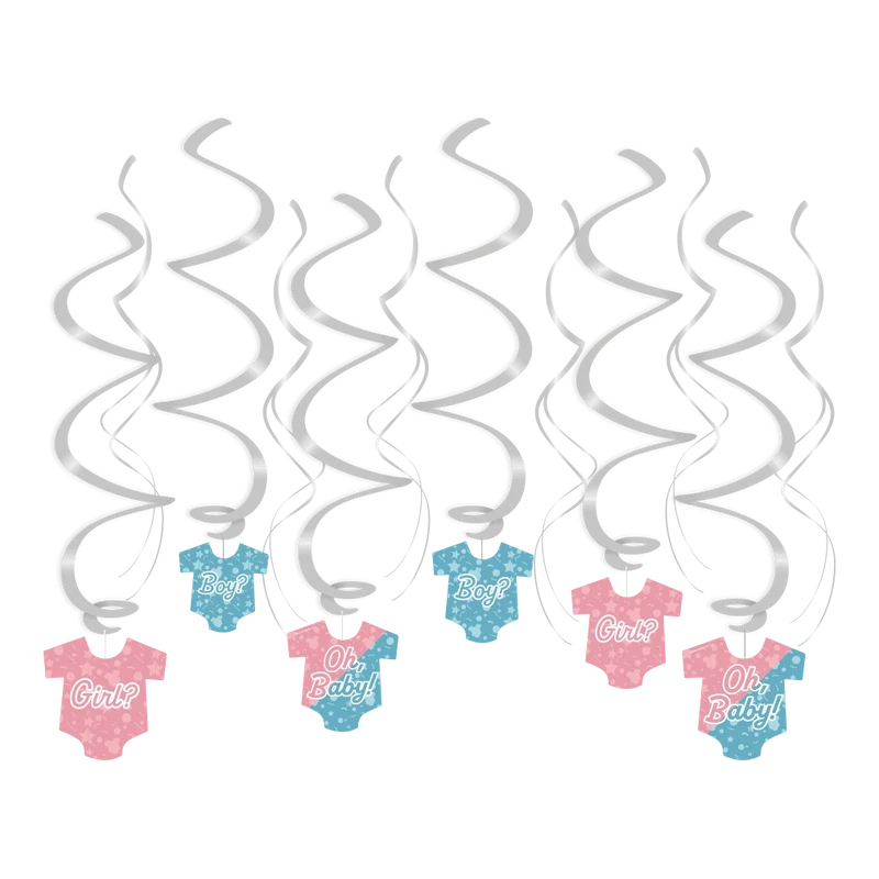 Gender Reveal - Swirl decoratie - 12 stuks