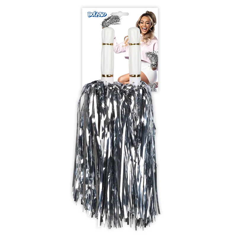 Pompoms Metallic zilver