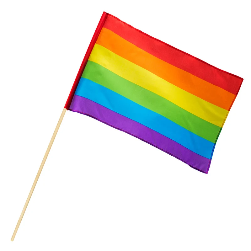 Polyester zwaaivlag Regenboog