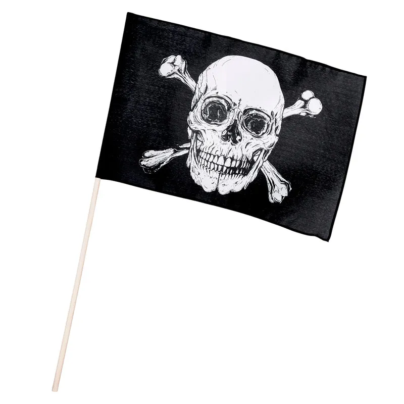 Polyester zwaaivlag Piraten classic