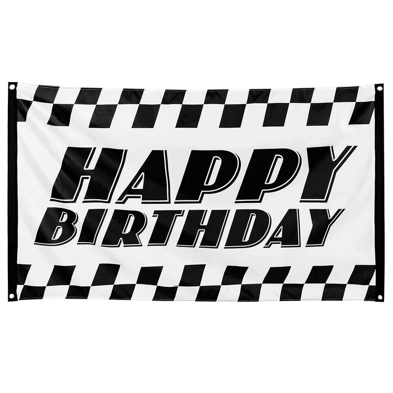 Polyester vlag Racing 'Happy birthday'