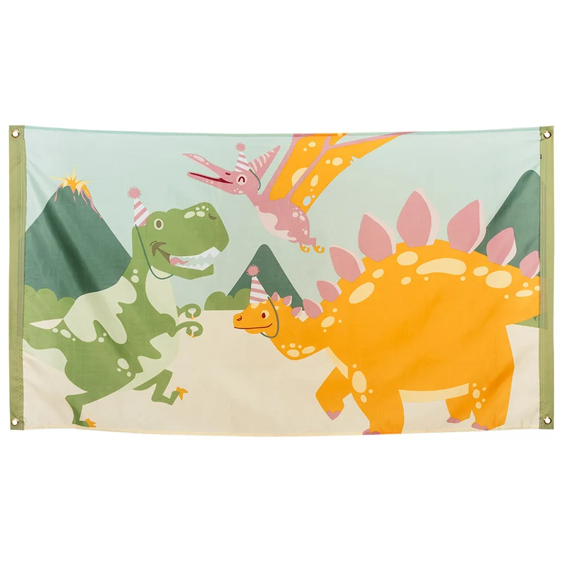 Polyester vlag Dino party