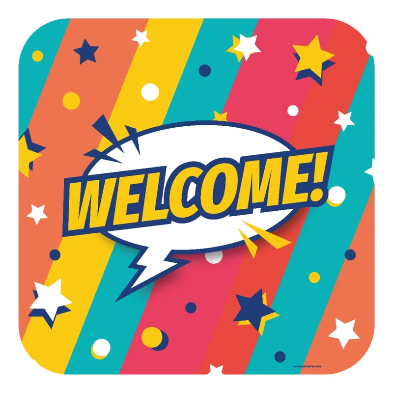 Welcome Cartoon - Deurbord