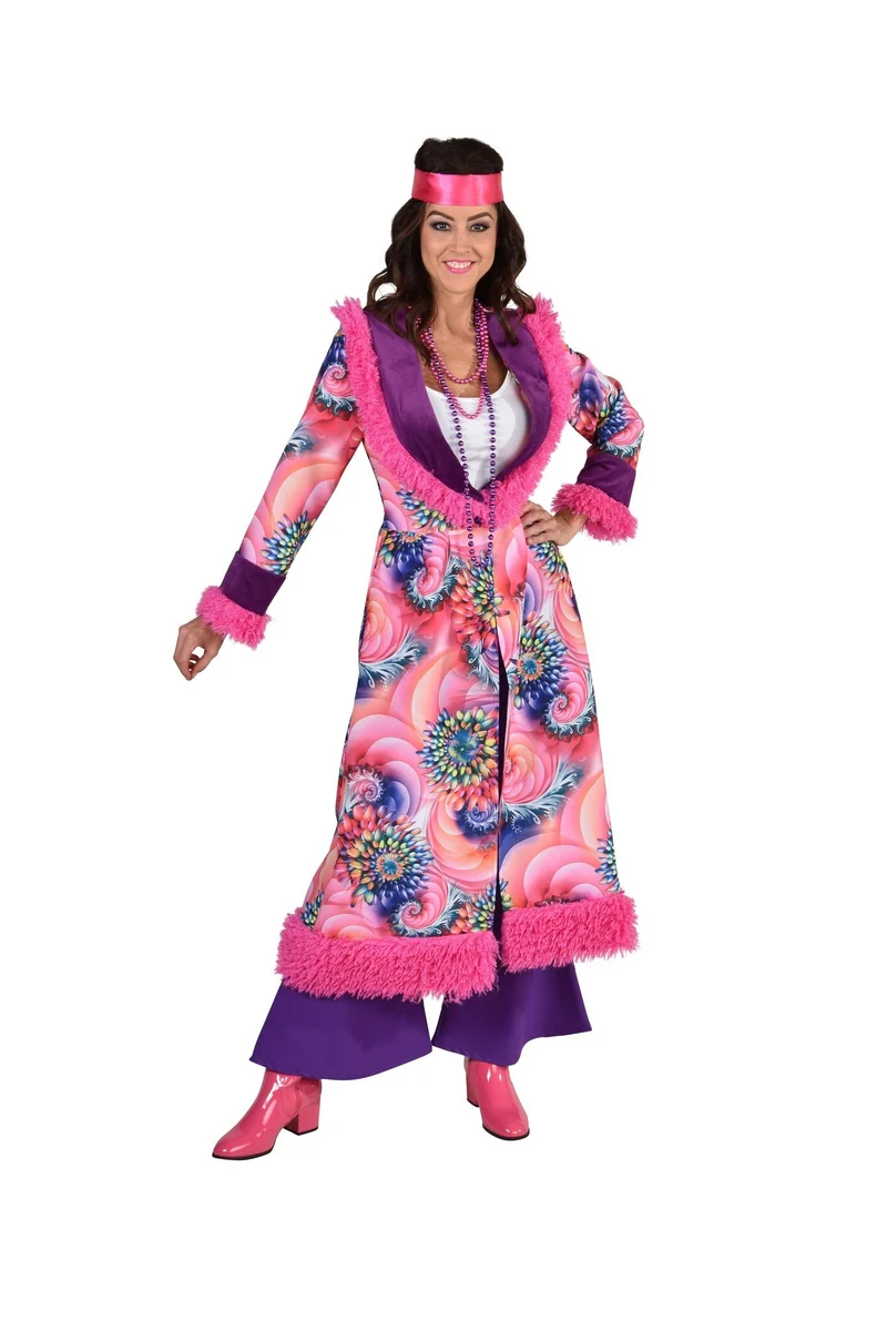 Hippie Mantel Roze/Paars Flower Chantal