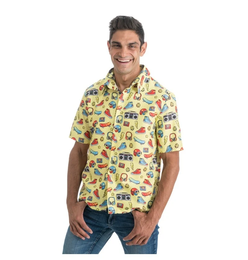 Gele 90's Blouse met Icoontjes