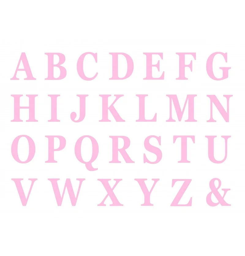 Roze Letters Zelfklevend Stickervel (48st)