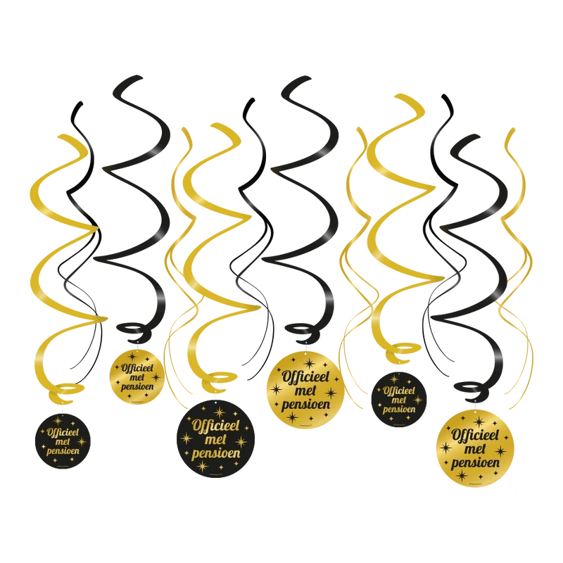Pensioen Classy - Swirl decoratie - 12 stuks