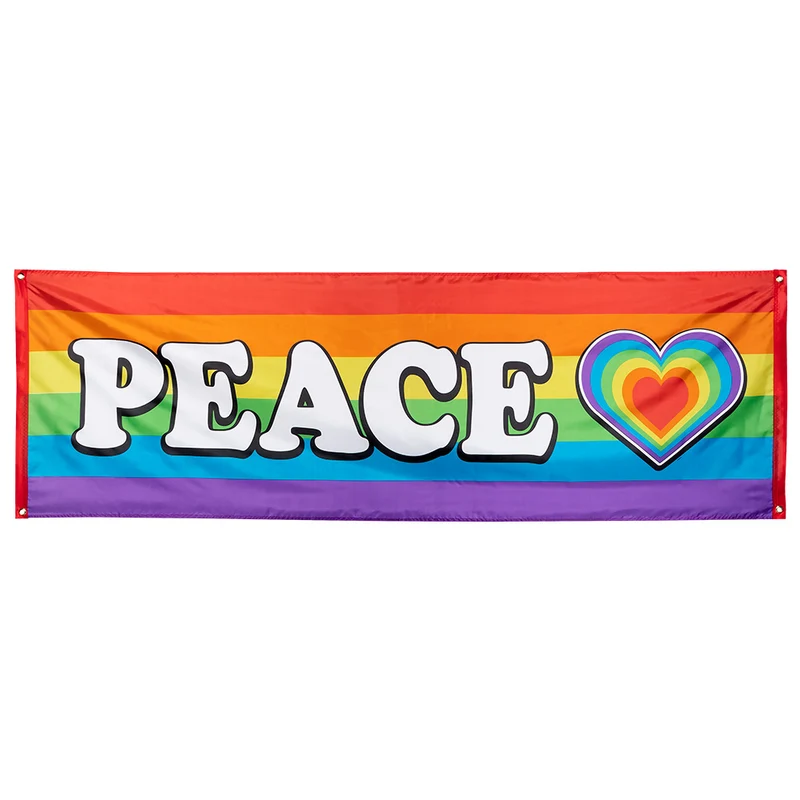 Polyester banner Regenboog 'Peace'