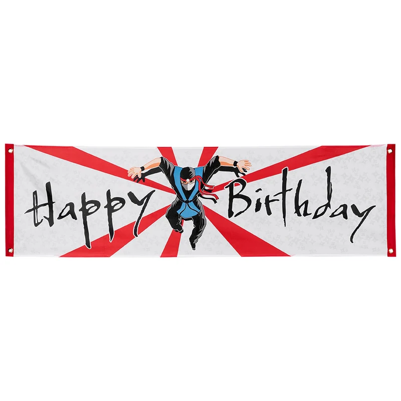Polyester banner Ninja 'Happy birthday'
