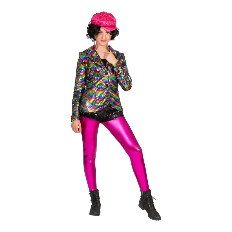 Regenboog Glitter Jas Dames