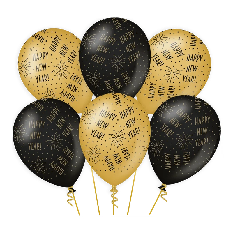 Happy new Year ballonnen 30cm 6 stuks