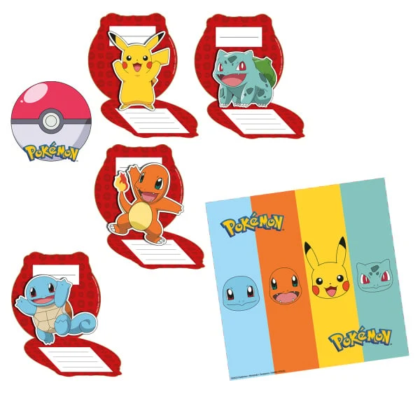 Uitnodigingen Pokemon PokéBall (8st)