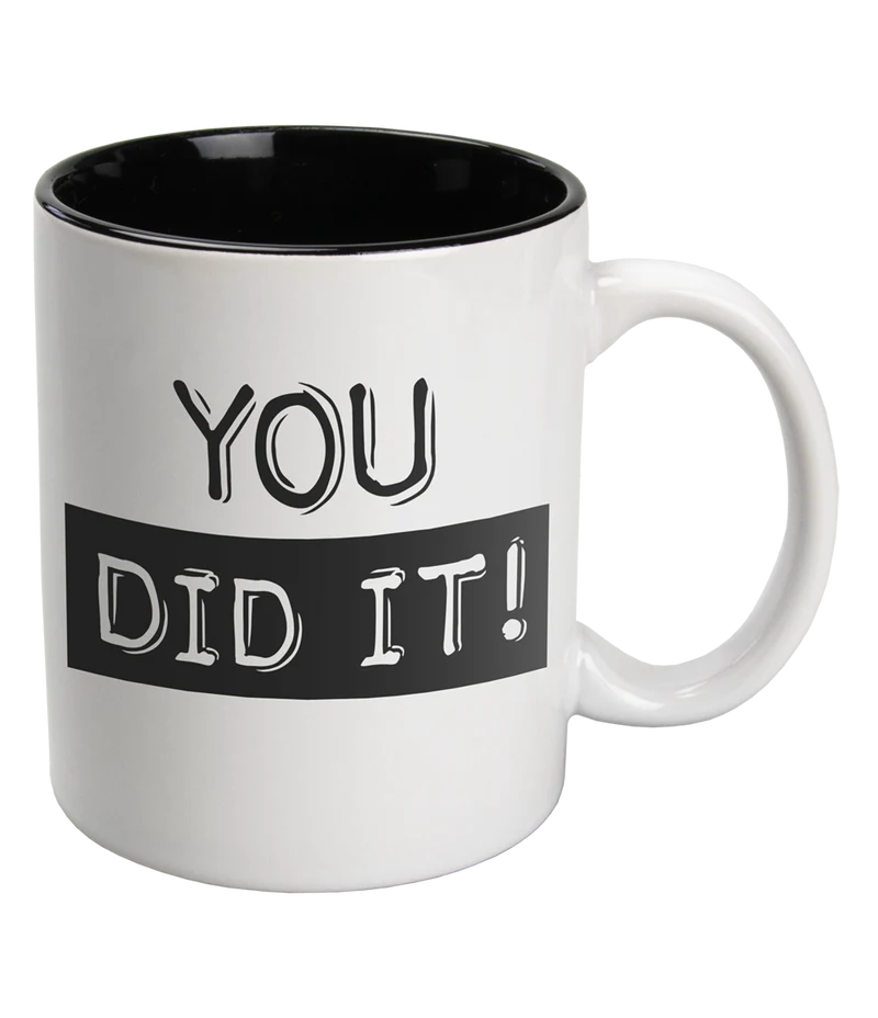 Mok 'You Did It!' Zwart Wit