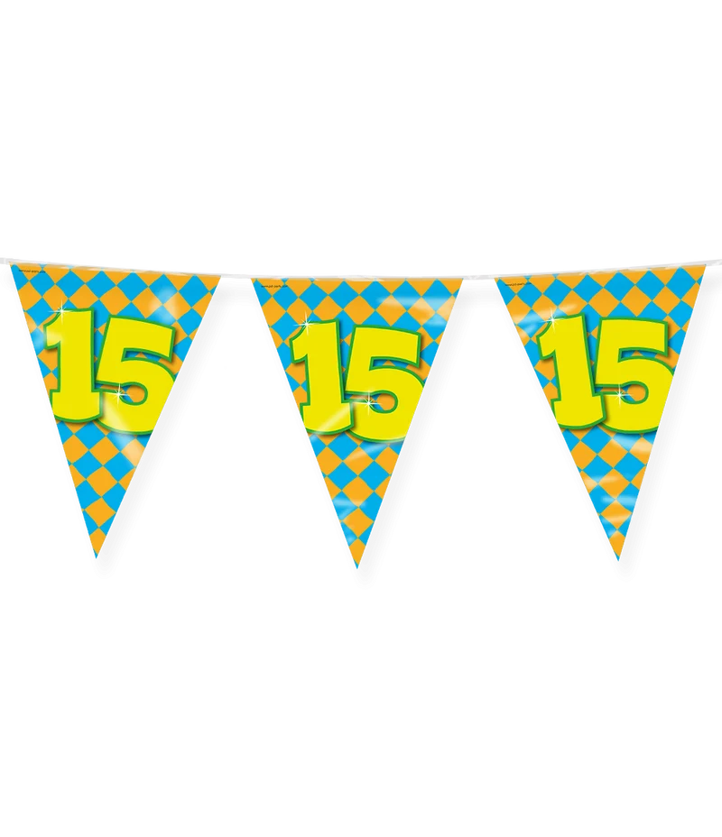 Happy Verjaardag Vlaggenlijn 15 Jaar (10m)