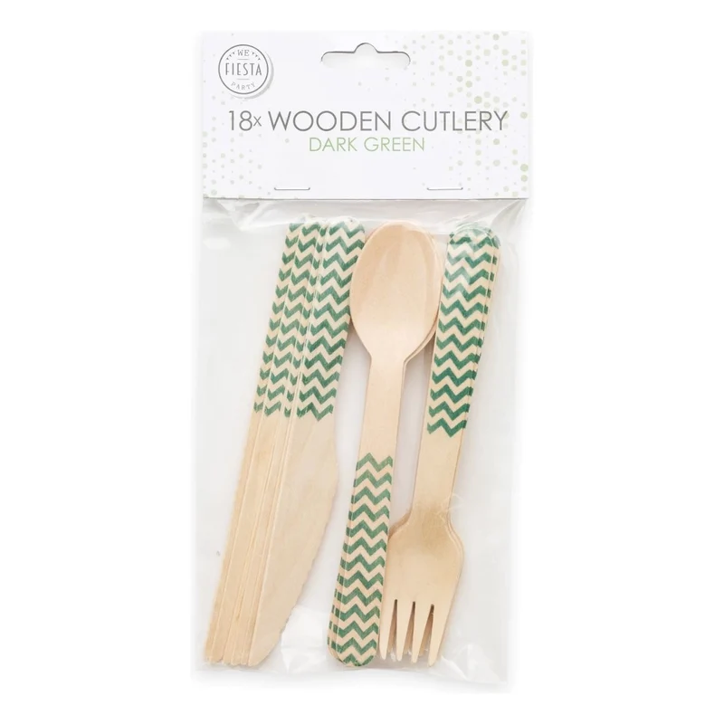 Houten bestek groen