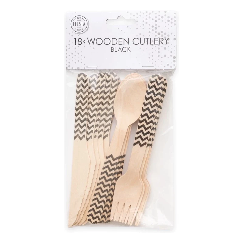 Houten bestek zwart