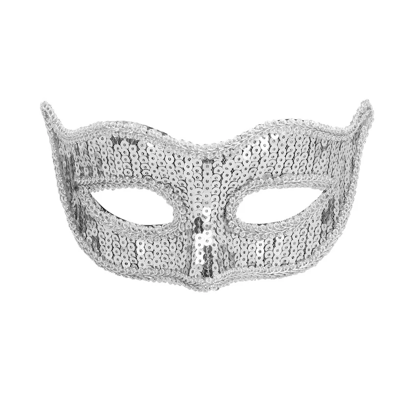 Masker Venice pailletten zilver