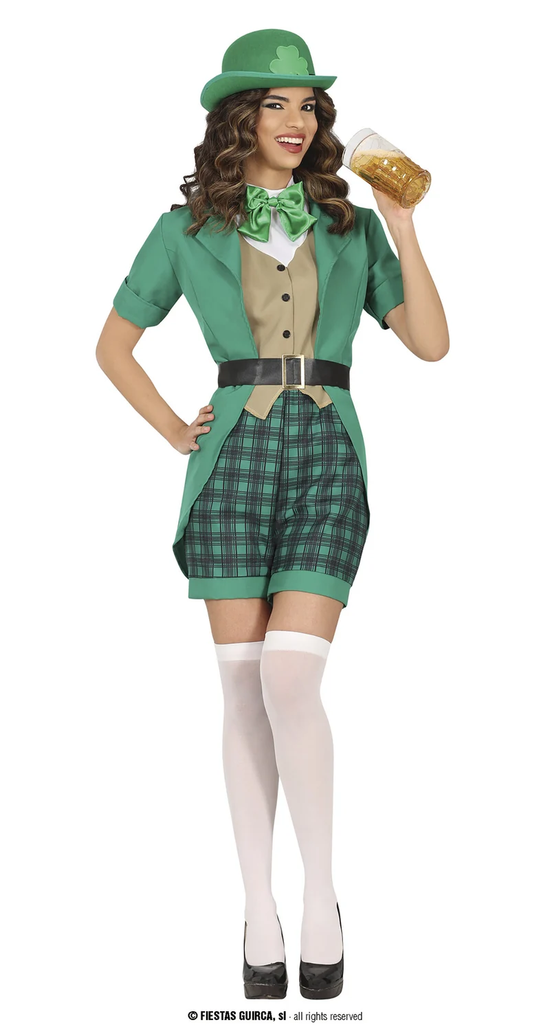 Kostuum St. Patrick Dames Groen Sheena