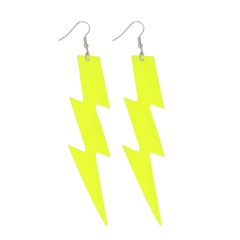 Paar oorbellen Flash neon geel