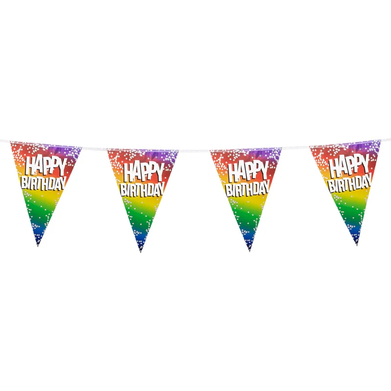 Folievlaggenlijn Rainbow 'Happy birthday'