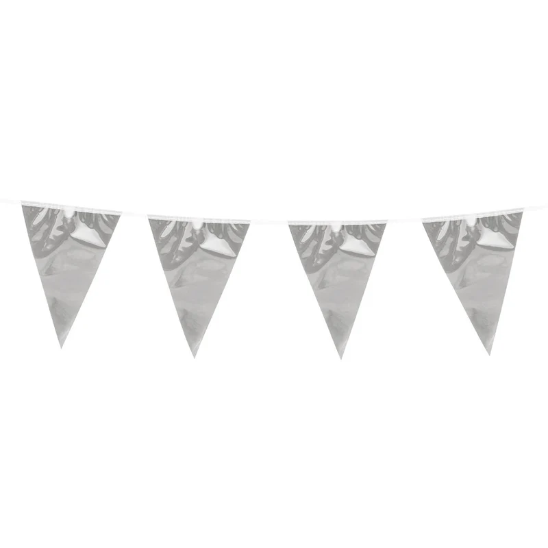 Folievlaggenlijn Metallic zilver