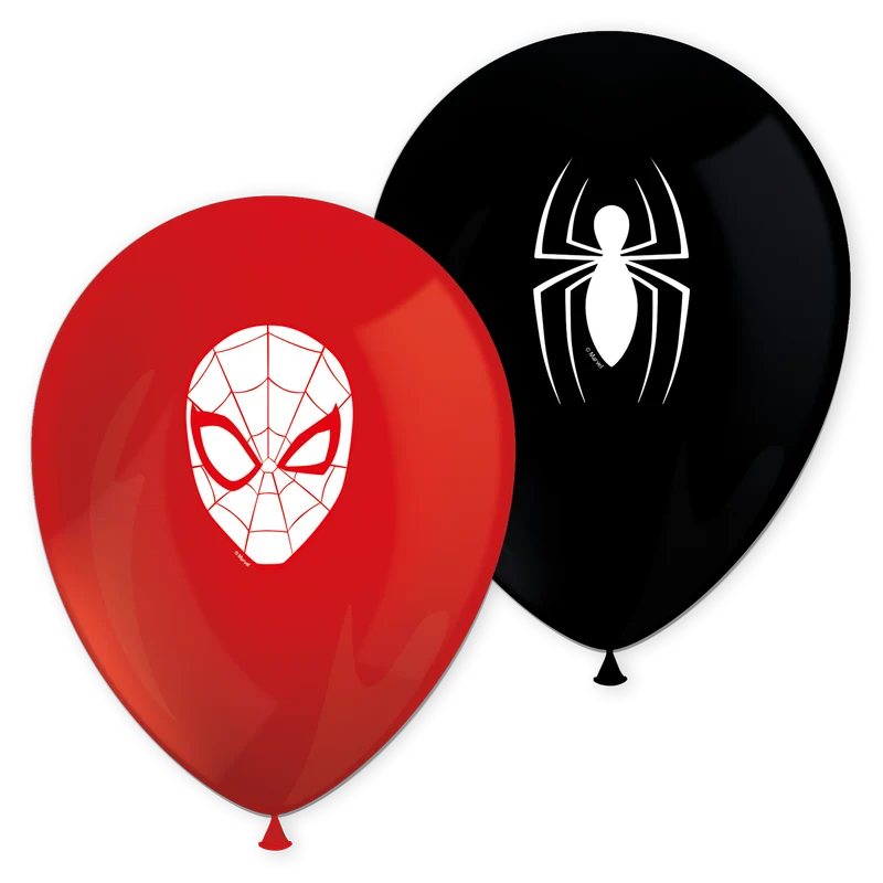 Latexballonnen Spider-Man Blauw Rood Bedrukt (8st)