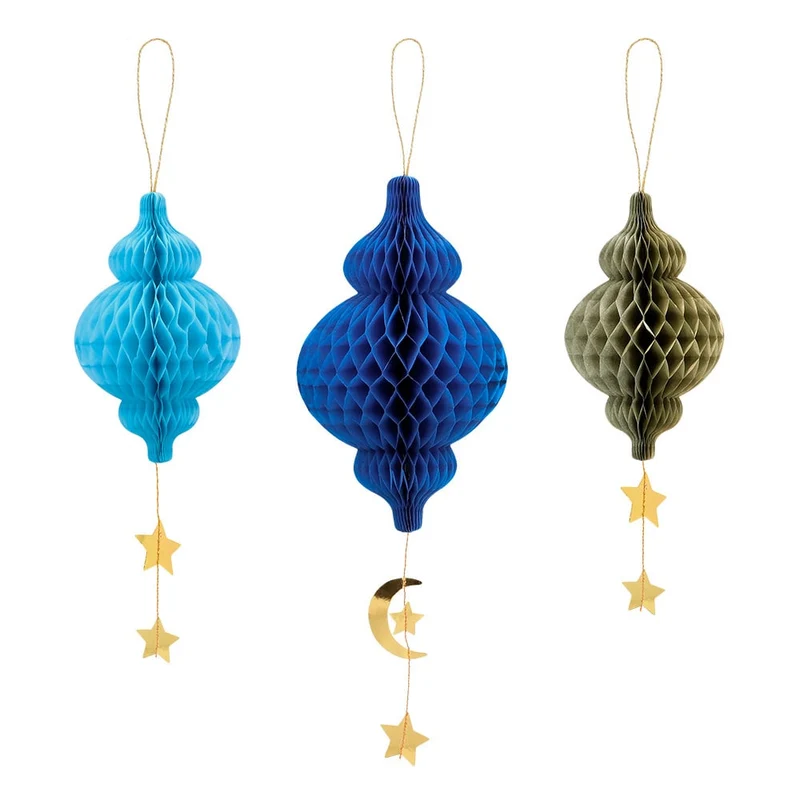 Hangdecoratie Eid Mubarak Honeycomb (3st)