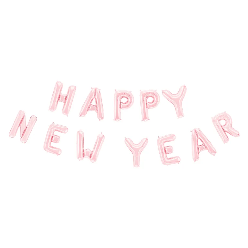 Happy New Year folieballon rose goud