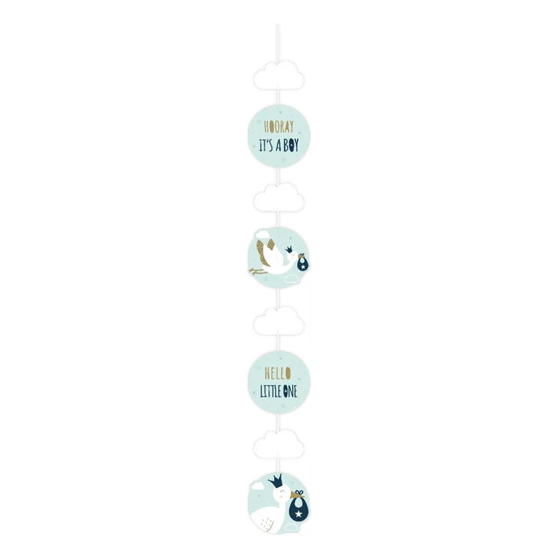 Hang decoratie - Geboorte jongen - Hooray It's a boy! 120cm