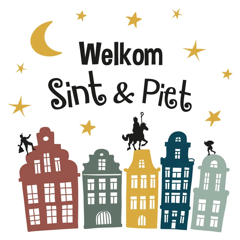 Raamstickers 'Welkom Sint & Piet'
