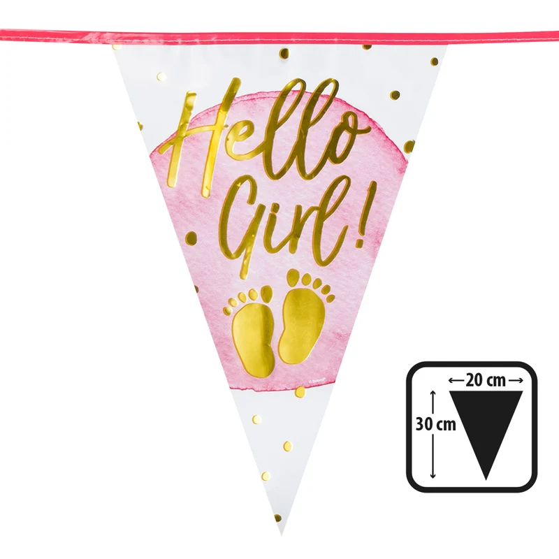 Folievlaggenlijn 'Hello girl!'