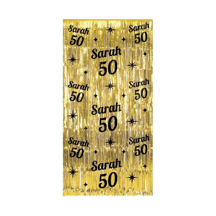 Classy feestgordijn Sarah 50 Jaar Goud