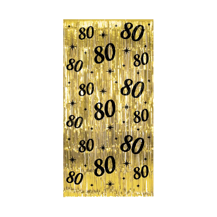 Classy Feestgordijn 80 Jaar Goud