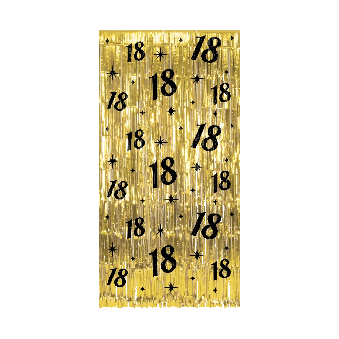 Classy Feestgordijn goud 18 Jaar